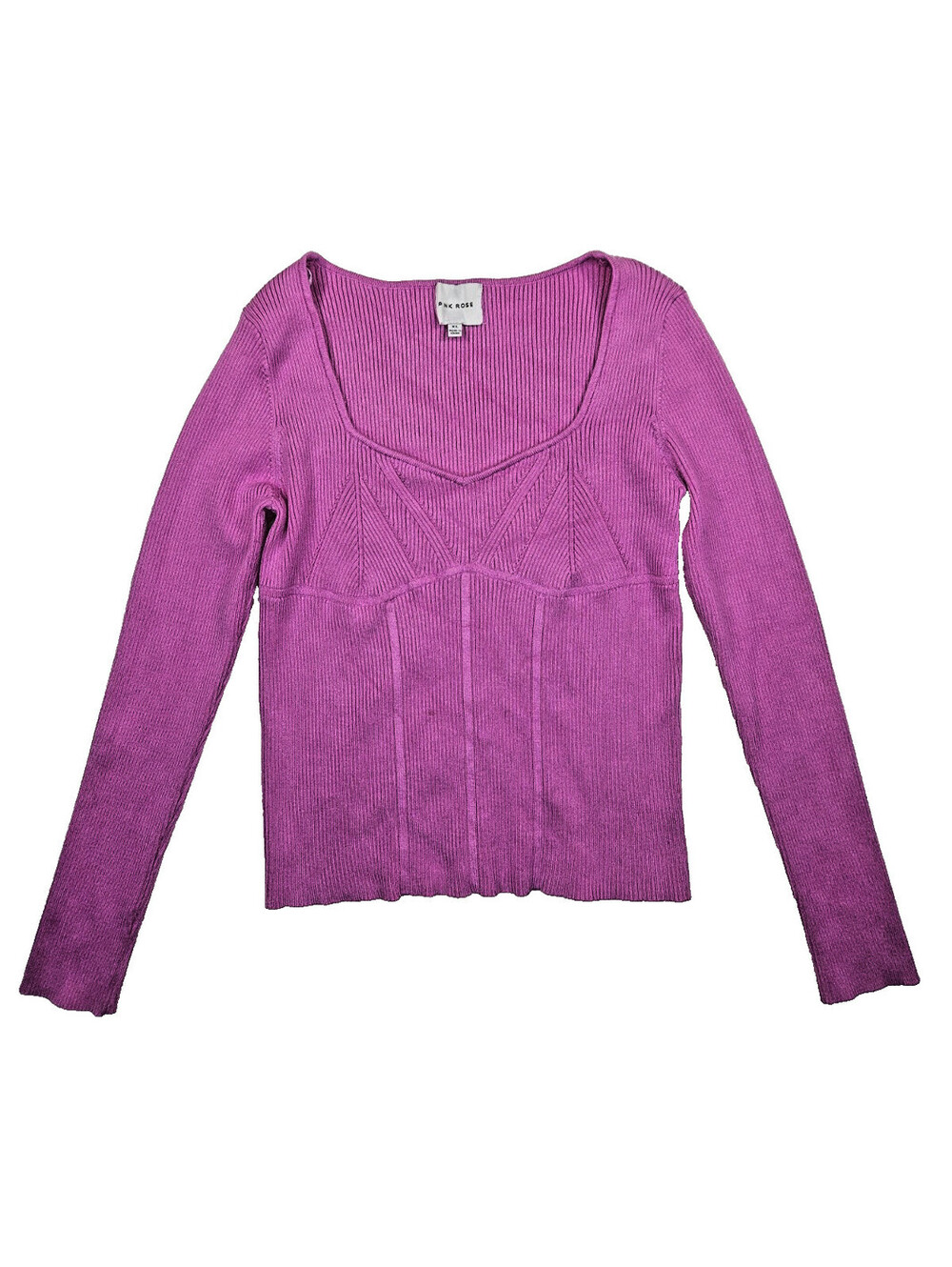 PINK ROSE SWEATER pink ribbed sweater size XL